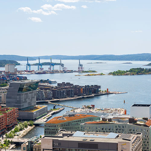 View of Bjørvika and the fjord, Oslo
